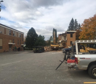 Starting demolition of Nunnery Building in Bath, Maine